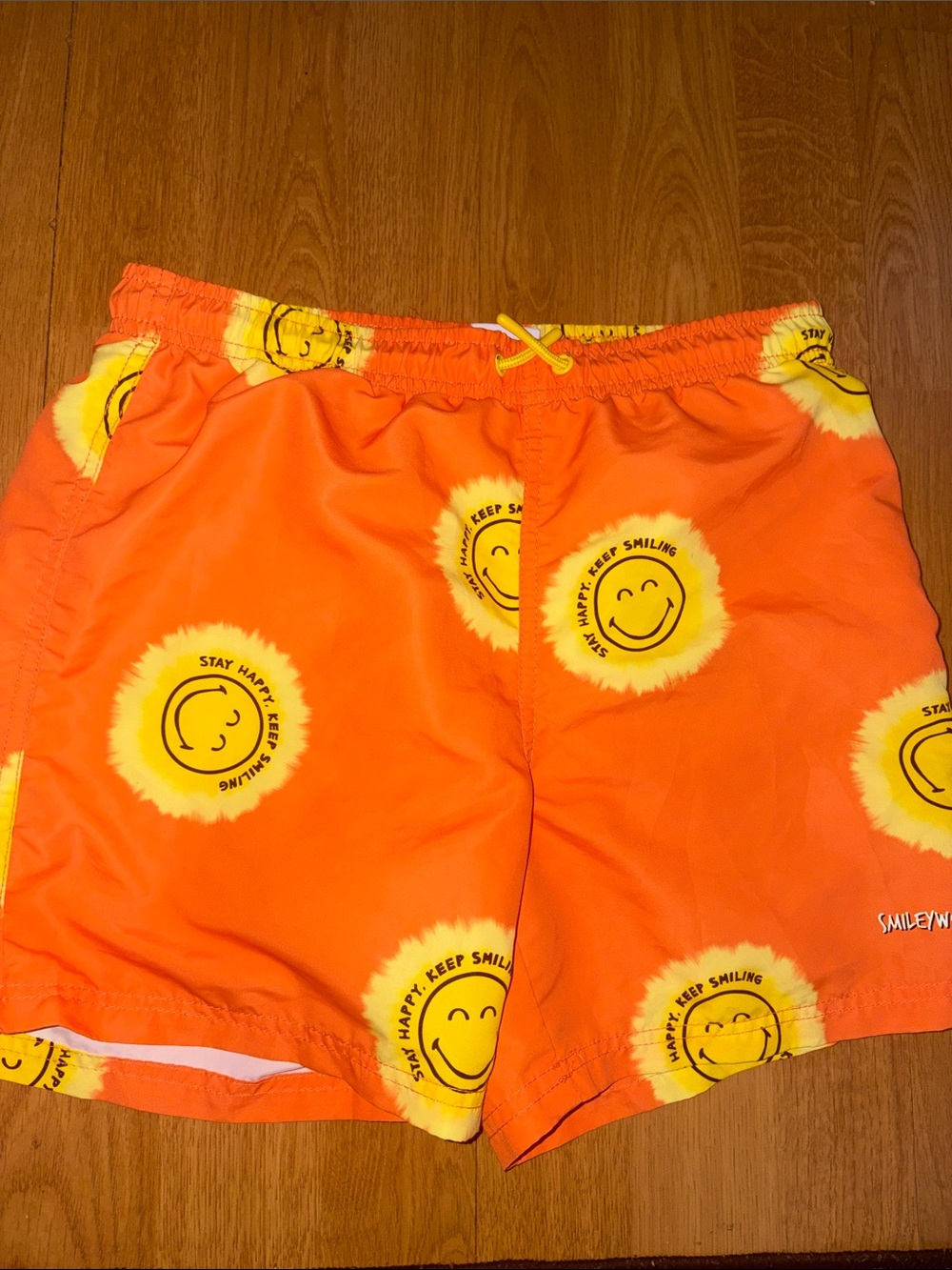 Zara Orange Yellow Smiley Kids Swim Trunks